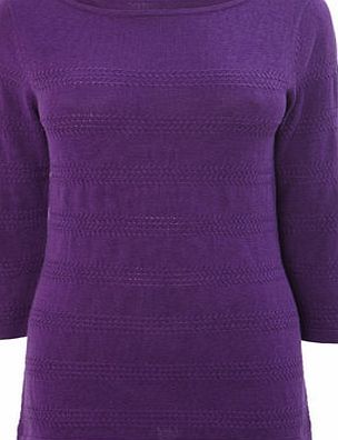 Bhs Womens Purple Self Stripe Detail Jumper, purple