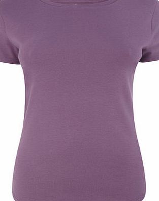 Bhs Womens Purple Short Sleeve Crew Top, deep purple