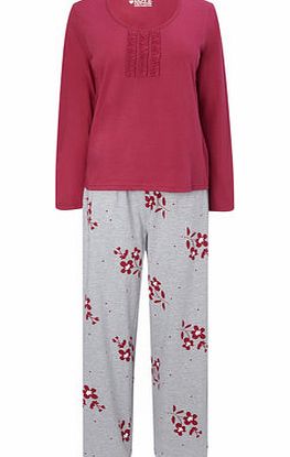 Bhs Womens Red Floral Print Pyjama Set, reds 731626933