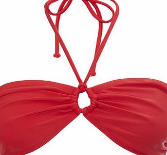Bhs Womens Red Great Value Plain Bandeau Bikini Top,