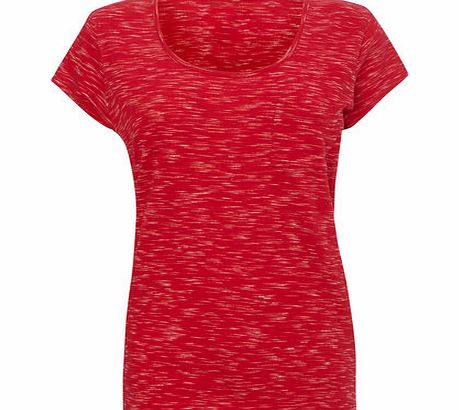Womens Red Womens Flecked Jersey Top, red