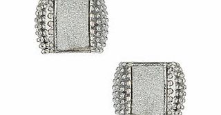 Bhs Womens Silver Glitter Square Earring, silver
