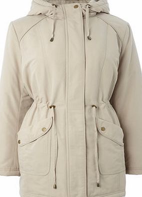 Bhs Womens Stone Padded Coat with Detachable Hood,