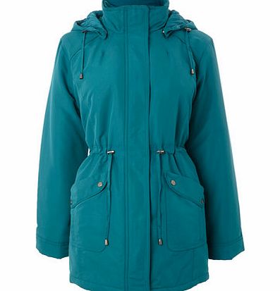 Womens Teal Padded Coat, teal 9852970042