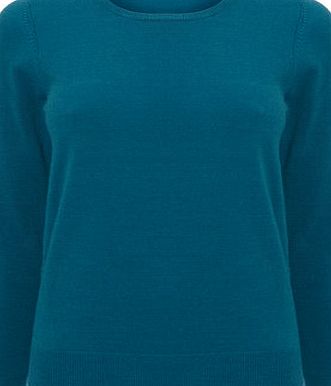 Bhs Womens Teal Supersoft Long Sleeve Crew Jumper,