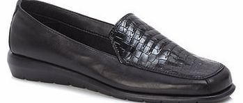 Womens TLC Black Croc Loafer, black 2843539515