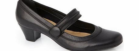 Bhs Womens TLC Black Leather Bar Shoe, black
