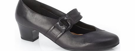 Womens TLC Black Wide Fit Bar Shoe, black