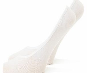 Womens White 2 Pairs of Cotton Shoe Liners,