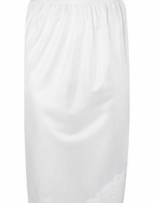 Womens White Cling Resistant 24`` Slip Skirt,