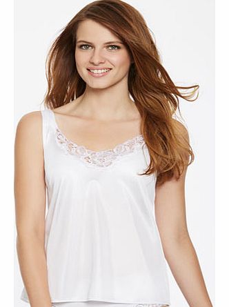 Womens White Guipure Trim Vest, white 4800670306