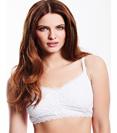 Womens White Lace Crop Top, white 4800650306