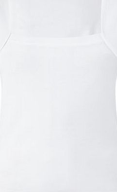 Bhs Womens White Square Neck Vest, white 2424000306