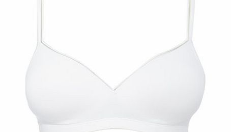 Womens White Supplex Non Wired T-shirt bra,