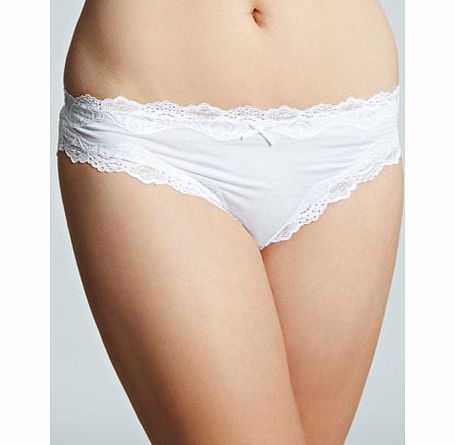 Bhs Womens White Viscose High Leg Brief, white