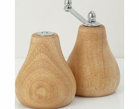 Wood pear salt and pepper set, natural 9574880438