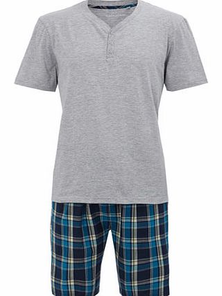 Woven Cotton Loungewear Set, Grey BR62P03EGRY