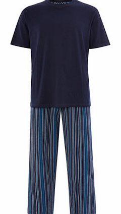 Woven Cotton Pyjamas, Blue BR62P02EBLU