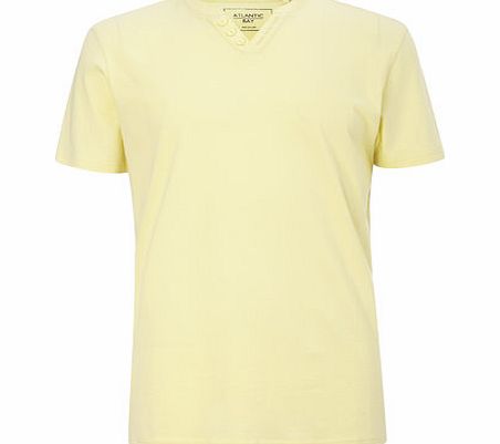 Yellow Notch Neck T-Shirt, Yellow BR52B11GYLW