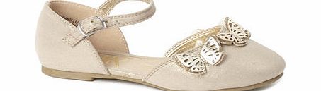 Bhs Younger Girls Occasion Gold 2 Part Shoes, gold