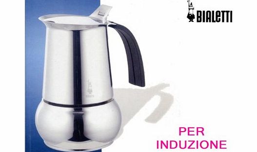 Bialetti Kitty Nera 6 Cup Espresso Coffee Maker in Stainless Steel