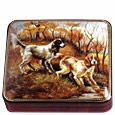 Bianchi Art Works Setters - Oil on Leather Jewelry Box