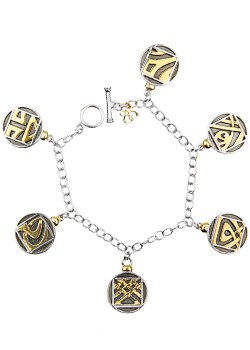 Silver and Gold Plated Disc Charm Bracelet