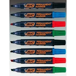Bic Permanent Marker Chisel Tip Assorted Pack 4