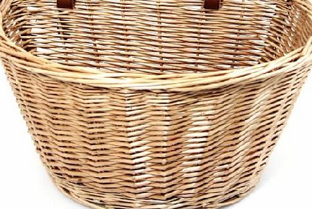 Bicycle Baskets Retro, Handmade, Wicker Bicycle Front Basket with Leather Straps