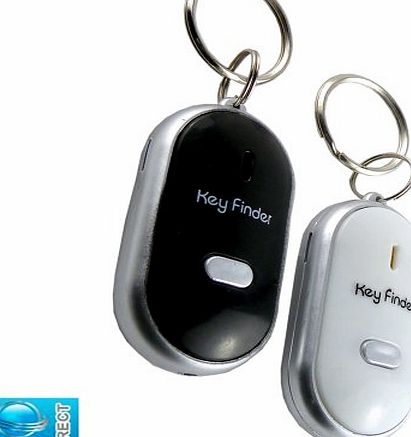 PACK OF 2 KEY FINDERS - WHISTLE KEY FINDERS WITH BRIGHT LED LIGHT & KEY RING ATTACHMENT - BRAND NEW