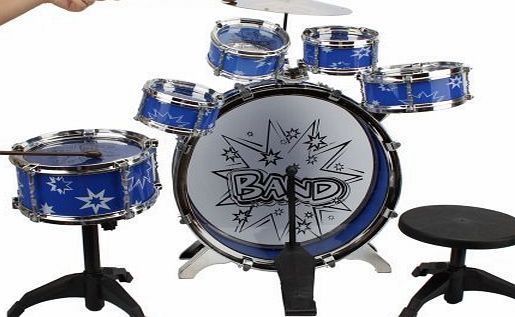 Big Band Drum Set with Chair - Music Toy Instrument for Kids (8 Pc)