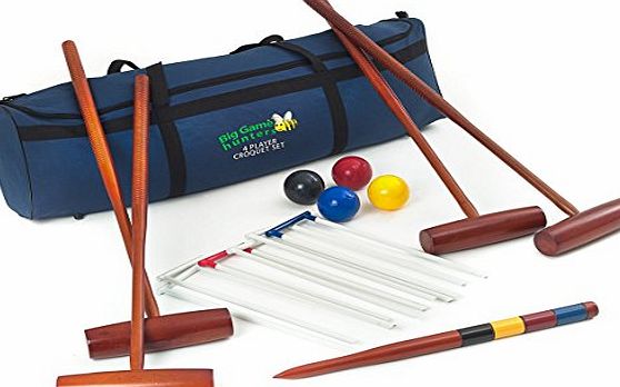 Big Game Hunters Four Player Complete Croquet Set in a Canvas Storage Bag