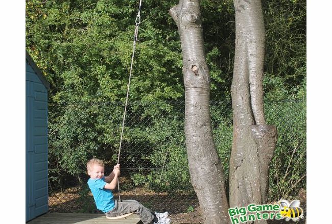 Big Game Hunters Wooden Monkey Tree Swing - Garden Monkey Swing Seat with Long Tree Rope Attachments