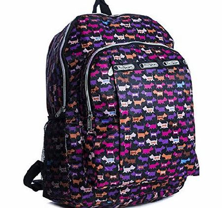 Big Handbag Shop Big Hanbag Shop Large Colourful Waterproof Prosports Backpack Rucksack School Travel Bag (183 Purple Terrier Dogs)