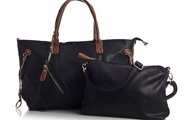 Big Handbag Shop Womens Shoulder Bag with Medium Long Strap and a Make up Bag ( LS 299 Red)
