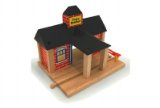 Wooden Train Railway System - Train Station (Compatible with leading wooden rail systems) - Wooden Toy