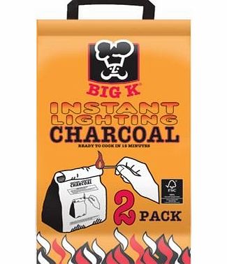 Big K Instant Charcoal Twin Pack - HIGH QUALITY CHARCOAL