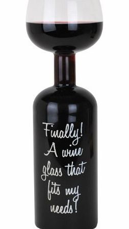 Big Mouth Toys Glass Wine Bottle Glass, Transparent