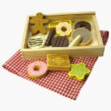 Box of wooden play biscuits