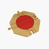 Bigjigs Toys Ltd Wooden Train Track - Four Way Turntable (compatible with other leading brands) - Bigjigs Rail