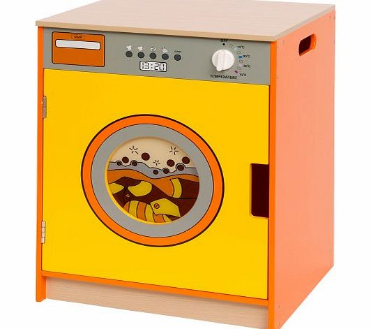 Bigjigs Toys Washing Machine (Orange and Yellow)