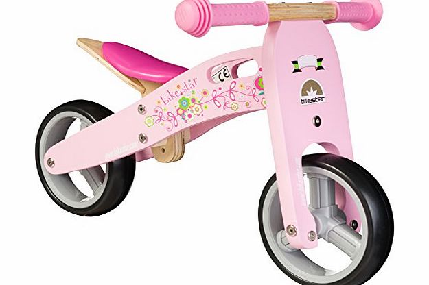 Bikestar bike*star 17.8cm (7 Inch) Kids Child Girls Learner Balance Running Bike - Wooden - Colour Pink