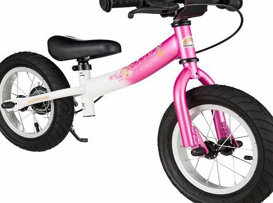 Bikestar bike*star 30.5cm (12 Inch) Kids Child Girls Learner Balance Beginner Run Bike - Sport - Colour Pink amp; White