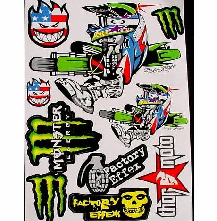 bikeworld 1 sheet motocross stickers Fac Energy Drink Graphic promotion Stiker Bike Scooter Decal great gift