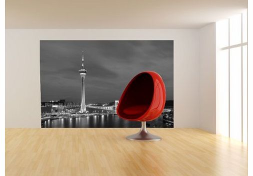 Bilderdepot24 self-adhesive photo wallpaper ``Macau at night - China - black and white`` 35.43 inch x 23.62 inch ( 90x60 cm ) - Manufacturer Direct Sale