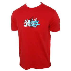 Mens Billabong Tiempo T-Shirt. True Red