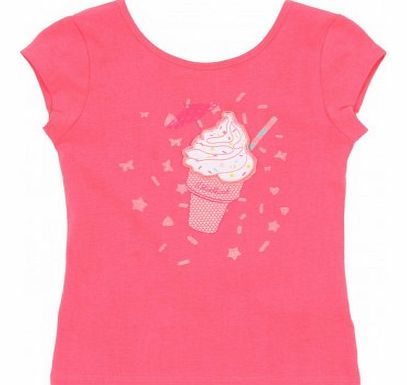 Ice Cream Cone T-shirt Fluorescent pink `2 years