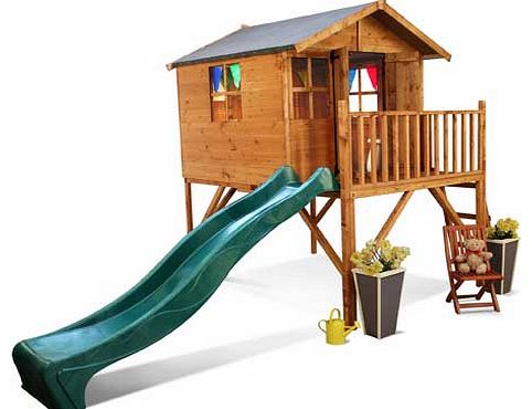 Lodge Tower Playhouse with Slide