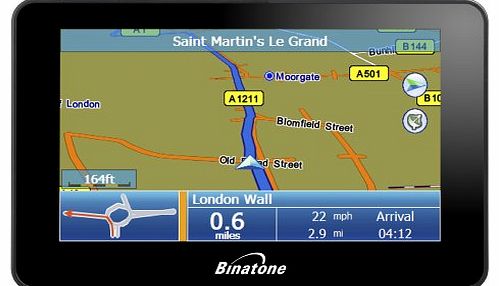 Binatone B430 4.3`` Widescreen Satellite Navigation with UK and ROI Mapping