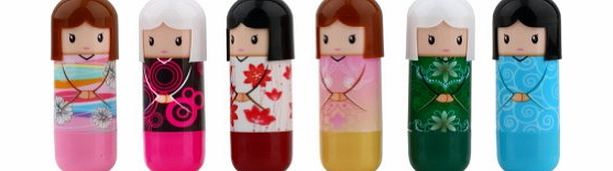 Bingo-uk  Lovely Kimono Doll Pattern Colorful Girl Makeup Lip Balm Lipstick for Girl Women Lady Present